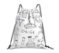 WellDoneTT Zaino con coulisse con coulisse, semplice e casual, a tema scienza, per palestra, sport, yoga, Stampa chimica, Taglia unica