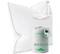 Welldora Cuscino 40x40 Alta Qualità | Cuscino Piuma d’Oca e Piumino 100% Naturali | Guanciale Cervicale Ergonomico 3 Camere Medio Duro Scientificamente Testato, Certificato Oeko-Tex. in Germania