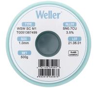Weller T0051387499 Bobina Stagno senza piombo WSW SC M1 Sn0,7Cu 500 g 1 mm