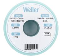 Weller T0051402799 WSW Filo Saldante Senza Piombo Sn06Cu005Ni 0,50mm 100g