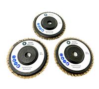 WELLERWERKZEUGE Set di dischi a ventaglio, grana: 60/80/120, 76 x 10 mm, adatti per mini smerigliatrici angolari a batteria come Bosch GWS 10,8 V, 12 V, per acciaio, legno, plastica (3)