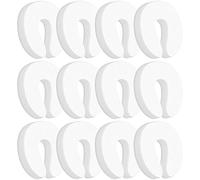 WELLGRO Fermaporta In Gommapiuma, Quantità A Scelta, 12 Pezzi, 10 X 9,5 X 1,5 Cm, Bianco