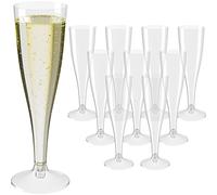 WELLGRO Set di bicchieri da spumante in plastica, 100 ml, con tacchetta, senza BPA, riutilizzabili, per champagne, prosecco, quantità: 120 pezzi