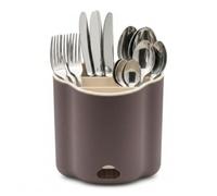 WELLHAUS Scolaposate - Scolaposate, organizer da cucina compatto per lavello, portaposate ovale per coltelli, forchette e cucchiai, 19 x 12 cm, viola scuro
