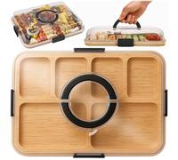 Wellhaus - Tagliere per formaggio con coperchio - Tagliere in bambù per antipasti e snack, rettangolare, 37 x 29 x 6,5 cm