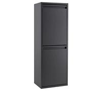 WellHome Top Cubo Two Armadio Sistema di Riciclaggio e Riciclaggio in Acciaio a 2 Cubi Multiuso, Antracite, 90,5 x 30,5 x 24,5 cm, Grigio