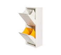 WELL HOME MOBILIARIO & DECORACIÓN Pattumiera e riciclaggio in metallo a 2 scomparti + 4 etichette magnetiche, 2 x 17 L (34 L) grigio lucido