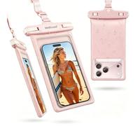 wellhouse Custodia impermeabile per telefono, custodia impermeabile per iPhone 16 15 14 13 12 Pro Max XS Samsung, IPX8 3D cellulare Dry Bag Beach Essentials (confezione da 1 - rosa 8.0, 8 pollici)