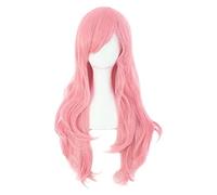 WELLHY 28 70cm Lungo Capelli Ricci estremità Costume Cosplay Parrucca (Rosa) Parrucca Coser (Colore : Peachblow) (Color : Dark Brown)