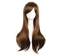 WELLHY 28 70cm Lungo Capelli Ricci estremità Costume Cosplay Parrucca (Rosa) Parrucca Coser (Colore : Peachblow) (Color : Brown)