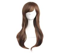WELLHY 28 70cm Lungo Capelli Ricci estremità Costume Cosplay Parrucca (Rosa) Parrucca Coser (Colore : Peachblow) (Color : Brown 2)