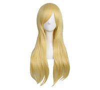 WELLHY 28 70cm Lungo Capelli Ricci estremità Costume Cosplay Parrucca (Rosa) Parrucca Coser (Colore : Peachblow) (Color : Gold)