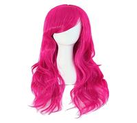 WELLHY 28 70cm Lungo Capelli Ricci estremità Costume Cosplay Parrucca (Rosa) Parrucca Coser (Colore : Peachblow) (Color : Peachblow)