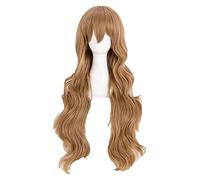 WELLHY Cosplay Parrucca Tigre Drago Toradora!Aisaka Taiga Parrucche Cosplay 80 cm Lungo Lino Marrone Ondulato Resistente al Calore Parrucca di Capelli Sintetici + Protezione della Parrucca for Coser