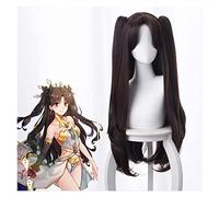 WELLHY Fate Parrucca Coser Parrucca Cosplay Parrucca Cosplay Doppia di Cavallo Marrone Scuro