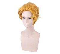 WELLHY Parrucca Cosplay 40cm Anime Le bizzarre Avventure di Kira Yoshikage Parrucche Cosplay Giocare Giallo Halloween Parrucche 1:1 for Coser