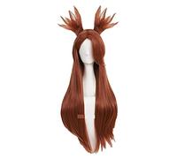 WELLHY Parrucca Cosplay Akimichi Chouchou Parrucca Cosplay Lunga 80 cm Parrucca Sintetica Resistente al Calore Marrone + Cappuccio for Parrucca for Coser