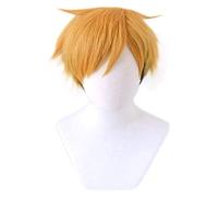 WELLHY Parrucca Cosplay Anime Haikyuu!!Atsumu Miya Osamu Miya Cosplay Parrucca Corta Haikyu Fibra Resistente Al Calore Dei Capelli + Protezione Della Parrucca Anime Gioco di Ruolo Del Partito Adulti f