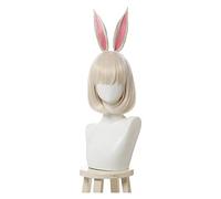 WELLHY Parrucca Cosplay Beastars Haru Parrucche Cosplay Coniglio Coniglio Parrucca Cosplay con Le Orecchie Breve Bobo Helloween Capelli Sintetici Resistente al Calore for Coser