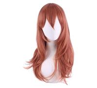 WELLHY Parrucca Cosplay Chainsaw Man Angel Devil Parrucca Cosplay Arancione Marrone Parrucca lunga Fibra resistente al calore Capelli + Protezione for parrucca Festa di Halloween Gioco di ruolo Ragazz