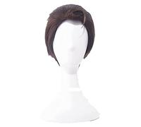 WELLHY Parrucca Cosplay Detroit Become Human Connor Parrucche Cosplay Parrucca Sintetica Resistente al Calore Marrone Scuro + Cappuccio for Parrucca for Coser