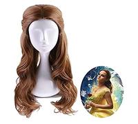 WELLHY Parrucca Cosplay Donna Capelli Sintetici ondulati Lunghi La Bella e la Bestia Parrucca Principessa Belle Costume Cosplay Halloween Party Gioco di Ruolo Parrucche for Coser