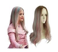 WELLHY Parrucca Cosplay Donne Discendenti 3 Parrucca Audrey for Adulti Principessa Parrucche Lunghe Ricci Cosplay Capelli Sintetici Parrucche Cosplay for Coser