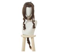 WELLHY Parrucca Cosplay Final Fantasy VII Aerith Gainsborough Parrucche Cosplay FF7 Cosplay Parrucca Lunga di Cavallo Marrone Resistente al Calore Capelli Sintetici for Coser