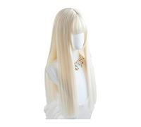 WELLHY Parrucca Cosplay Generale Daily Lolita Parrucche Cosplay Fibra ad Alta Temperatura Capelli Sintetici Beige Parrucche Lunghe for Capelli Lisci Naturali + Protezione for Parrucca for Coser