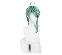WELLHY Parrucca Cosplay Genshin Impact Baizhu Parrucca Cosplay Panino Rimovibile Baishu Verde 90 cm Lungo Rettilineo Intrecciato di Cavallo Capelli Resistenti al Calore Gioco di Ruolo for Coser