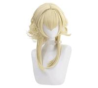 WELLHY Parrucca Cosplay Genshin Impact Traveller Lumine Aether Anime Giallo Chiaro Cosplay Parrucca Sintetica Resistente al Calore Cappellino for Parrucca di Halloween for Coser