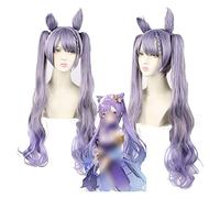 WELLHY Parrucca Cosplay Genshin Impact Wig Anime Cosplay Parrucca Keqing Parrucca viola sfumata binaurale con cappuccio for parrucca gratuito for Halloween Party Carnevale Vita notturna Concerti Matri