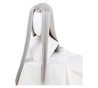 WELLHY Parrucca Cosplay Gioco Final Fantasy Sephiroth Cosplay Parrucca FF7 Cosplay Lungo Argenteo Rettilineo Parrucche Sintetiche Resistenti al Calore for Coser