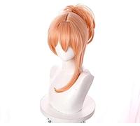 WELLHY Parrucca Cosplay Gioco Genshin Impact Personaggio Yoimiya Cosplay Arancione Rosa di Cavallo Parrucca di Capelli Halloween Cos Puntelli Sintetico Resistente al Calore for Coser