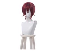 WELLHY Parrucca Cosplay Gioco Twisted Wonderland Cosplay Riddle Rosehearts Parrucche Parrucca Corta Rossa Capelli Sintetici Resistenti al Calore Halloween for Coser