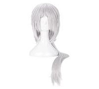 WELLHY Parrucca Cosplay Jiraiya Parrucca Cosplay Lunga di Cavallo Bianca Argentata Parrucca Sintetica Resistente al Calore + Cappuccio for Parrucca for Coser