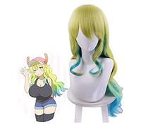WELLHY Parrucca Cosplay Kobayashi San Chi No Maid Dragon Quetzalcoatl Lucoa Parrucca Lunga Costume Cosplay Donne Capelli mossi Festa di Halloween Gioco di Ruolo Parrucche FLYAND for Coser