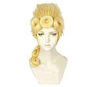WELLHY Parrucca Cosplay Le Bizzarre Avventure di Golden Wind Giorno Giovanna Parrucca Cosplay Resistente al Calore dei Capelli Parrucche Cosplay + Protezione della Parrucca for Coser
