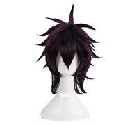 WELLHY Parrucca Cosplay Le Bizzarre Avventure di Parrucca Cosplay Ghirga Narancia Breve Viola Parrucca Sintetica Resistente al Calore + Protezione della Parrucca for Coser