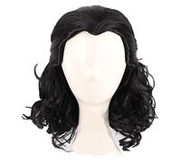 WELLHY Parrucca Cosplay Loki Parrucca Cosplay Loki Nero Ricci Capelli Sintetici Resistente al Calore Comic Loptr Gioco di Ruolo Parrucche + Protezione della Parrucca for Coser