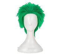WELLHY Parrucca Cosplay OW Wigs Parrucca Giovane Genji Parrucca Cosplay for Capelli Sintetici Resistenti al Calore Verde Corta + Cappuccio for Parrucca for Coser