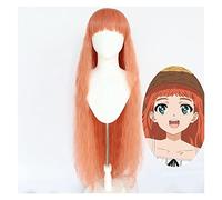 WELLHY Parrucca Cosplay Parrucca Cosplay Anime Parrucca Wonder Egg Priority Parrucca Parrucca Con Volant Donna Riccioli Arancioni Capelli Lunghi Con Frusta Con Cappuccio Parrucca Gratuito for Hallowee