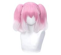 WELLHY Parrucca Cosplay Parrucca Cosplay Nana Hiiragi Senza talento Parrucche Rosa sfumate con Code di Cavallo gemelle Capelli Sintetici Resistenti al Calore Halloween for Coser