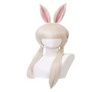 WELLHY Parrucca Cosplay Parrucca Costume Cosplay Anime Parrucca BEASTARS Parrucca Haru Coniglio Parrucca Biondo Chiaro con Orecchie da Coniglio Parrucca con Cappuccio for Parrucca Gratuito for Festa d