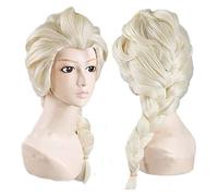 WELLHY Parrucca Cosplay Parrucca Film Frozen Snow Queen Elsa Capelli biondi Parrucche Cosplay for Halloween Carnevale Purim Masquerade Party for Coser