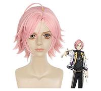 WELLHY Parrucca Cosplay Parrucca for Costume Cosplay Anime Parrucca con Stelle 'Ensemble Parrucca for Oukawa Kohaku Parrucca for Capelli Corti Rosa con Cappuccio for Parrucca Gratuito for Halloween Pa