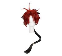 WELLHY Parrucca Cosplay Seraph of The End Crowley Eusford Parrucche Cosplay Stile Nero Rosso Intrecciato Parrucca Sintetica Resistente al Calore + Protezione della Parrucca for Coser