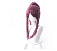 WELLHY Parrucca Cosplay Skin K/da Parrucche Cosplay Akali Copricapo Cosplay Gioco KDA 45CM Parrucca Sintetica Resistente al Calore Viola Mista for Coser