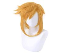WELLHY Parrucca Cosplay The Legend of Breath of The Wild Link Parrucca Corta Dorata a di Cavallo Costume Cosplay Parrucche Sintetiche Resistenti al Calore for Coser