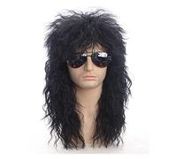 WELLHY Parrucca Cosplay Uomini Cosplay Parrucca Pesante Lunga Estensione dei Capelli Sintetici Parrucca Colore Nero Punk Puffy Copricapo for Halloween Puntelli Cosplay for Coser